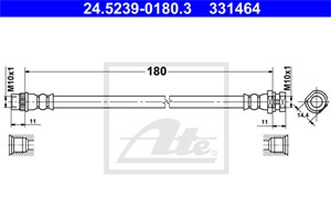 Bremseslange, Innvendig, Venstre bakaksel, RENAULT KANGOO / GRAND KANGOO II, KANGOO BE BOP, KANGOO Express, 46 21 030 97R
