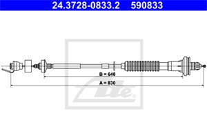 Kabel, clutchbetjening, PEUGEOT 206 CC, 206 Halvkombi, 206 SW, 206 Van, 2150 AY, 2150 AZ
