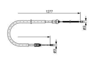 Kabel, parkeringsbremse, Venstre, RENAULT CLIO II, CLIO Skåp/halvkombi II, 77 00 426 006