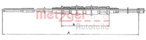 Kabel, parkeringsbremse, Bak, Høyre, Venstre, VW GOLF I, GOLF Cabriolet I, JETTA I, SCIROCCO, 171 609 721A, 171 609 721B, 171 609 721C,
