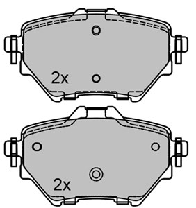 Bremseklosser sett, Bakaksel, CITROËN,OPEL,PEUGEOT,VAUXHALL, 16 090 006 80