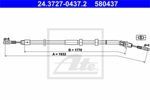 Kabel, parkeringsbremse, Høyre bak, MERCEDES-BENZ M-KLASS [W163], 163 420 08 85, A 163 420 08 85