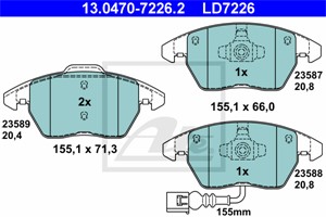 Bremseklosser sett, Framaksel, AUDI A1, A1 Sportback, TT, TT Roadster, 8J0 698 151 C, 8J0 698 151