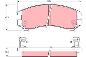 Bremseklosser sett, Framaksel, NISSAN SUNNY I, SUNNY II, SUNNY Hatchback II, SUZUKI SWIFT Halvkombi II, SWIFT Sedan II, 41060-58A86, 552
