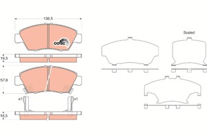 Bremseklosser sett, Framaksel, HONDA, 06450-S5A-E50, 06450-S5A-G00, 45022-504-V10, 45022-S04-506, 45022-S04-E60, 45022-S04-V10, 45022-S0