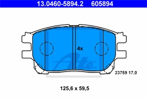 Bremseklosser sett, Framaksel, TOYOTA PREVIA II, 04465-28490