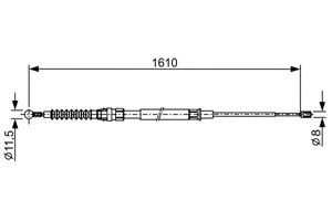 Kabel, parkeringsbremse, Høyre, Venstre, VW TOURAN, 1T0 609 721 M