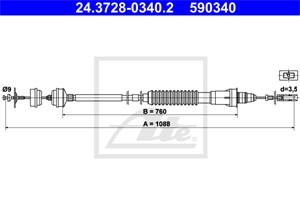 Kabel, clutchbetjening, CITROËN,FIAT,LANCIA,PEUGEOT, 1476128080, 2150 P6