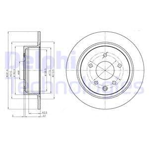 Bremseskive, Bakaksel, NISSAN,RENAULT, 4320 000 16R, 43206015VA, 43206-JD00A, 43206JD00B, D3206JD00AVA