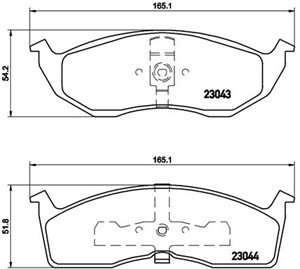 Bremseklosser sett, Framaksel, CHRYSLER,DODGE,PLYMOUTH, 04728124, 04897664AA, 04897665AA, 05011743AA, 05014438AA, 4728124, 5011743AA, 50