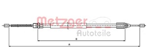 Kabel, parkeringsbremse, Bak, Høyre, Venstre, RENAULT TWINGO I, 7700 427 498