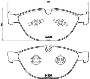 Bremseklosser sett, BMW 5 [E60], 5 Touring [E61], 6 [E63], 6 Cabriolet [E64], JAGUAR XK Coupé II, 34110300361, 34112284065, 34116764312