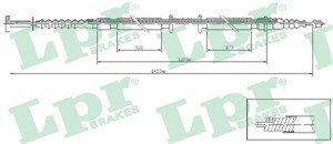 Kabel, parkeringsbremse, Høyre, FIAT BRAVO I, MAREA, MAREA Weekend, 46414289, 46460478, 46465949