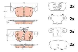 Bremseklosser sett, Bakaksel, FORD MONDEO Halvkombi V, MONDEO Sedan V, MONDEO Turnier V, 5341207, DG9C-2M007-HA