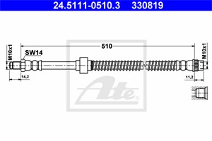 Bremseslange, Framaksel, NISSAN,OPEL,RENAULT,VAUXHALL, 44 15 698, 46201-00QAH, 82 00 196 055, 82 00 673 567, 93182621