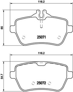 Bremseklosser sett, Bakaksel, MERCEDES-BENZ SL [R231], 0064207220, 0084203420, A0064207220, A0084203420