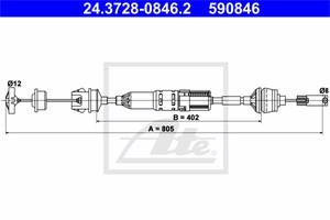 Kabel, clutchbetjening, PEUGEOT 406, 406 Break, 2150 N1, 2150 W3