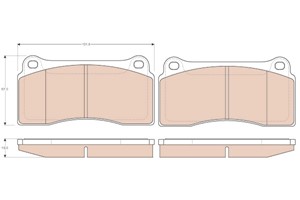 Bremseklosser sett, Framaksel, DAIMLER DAIMLER XJ, JAGUAR XJ, XK 8 Convertible, XK 8 Coupé, JLM21280, MXD1550AA, MXD1550AB