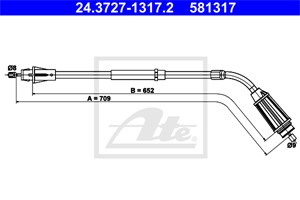 Kabel, parkeringsbremse, Høyre bak, VOLVO S80 II, 31265830