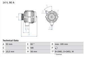 Dynamo, MERCEDES-BENZ, 010 154 08 02 80, 010 154 08 02, A 010 154 08 02 80, A 010 154 08 02