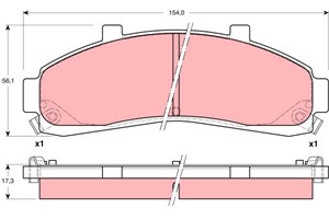 Bremseklosser sett, Framaksel, FORD USA E Buss, E Skåp, EXPLORER, RANGER, MAZDA B-SERIE, 2L54-2001-AA, 3886184, 4062399, 4062402, 444410