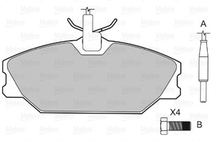 Bremseklosser sett, Framaksel, DAEWOO,RENAULT, 6000008895, 7701202050, 7701202896, 7701202973, 7701203070, 7701203968, 7701204220, 77012