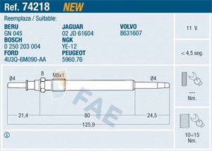 Glødeplugg, CITROËN,JAGUAR,LAND ROVER,PEUGEOT,VOLVO, 02J D616 04, 4U3Q-6M090-AA, 5960.76, 5960.77, 8631607