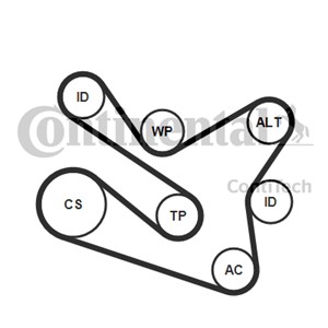 Kileribberemsett, DACIA,NISSAN,RENAULT, 11 72 033 36R, 1172000Q6G, 117203336R
