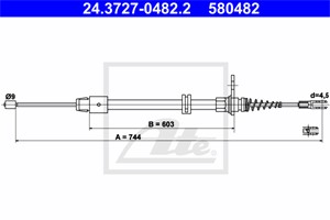 Kabel, parkeringsbremse, Bak, MERCEDES-BENZ GLK-KLASS [X204], 204 420 17 85, 204 420 26 85, A 204 420 17 85, A 204 420 26 85