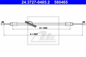 Kabel, parkeringsbremse, Foran, MERCEDES-BENZ, 204 420 14 85, A 204 420 14 85