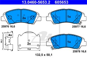 Bremseklosser sett, Framaksel, HYUNDAI i10 I, i10 II, i10 Sedan II, 58101-B9A30, 58101-B9A70