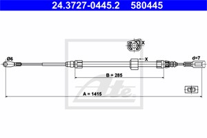 Kabel, parkeringsbremse, Foran, MERCEDES-BENZ, 901 420 27 85, A 901 420 27 85