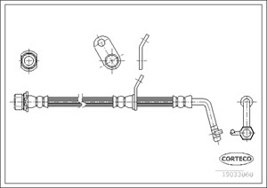 Bremseslange, Venstre bakaksel, Venstre, TOYOTA AVENSIS, 9008094162