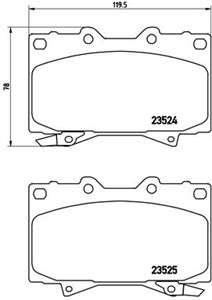 Bremseklosser sett, Framaksel, LEXUS LX, TOYOTA LAND CRUISER, LAND CRUISER 100, 0446560120, 0446560140, 0446560150, 0446560151, 04465601