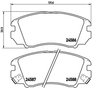 Bremseklosser sett, Framaksel, HYUNDAI SONATA V, KIA MAGENTIS II, 581012GB00, 581013KA40