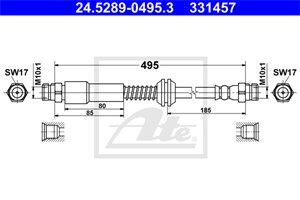 Bremseslange, Bakaksel, VW CADDY Minibus, minivan III, CADDY Skåp/stor limousine III, 2K0 611 775 C, 2K0 611 775 D, 2K0 611 775 P, 2K0