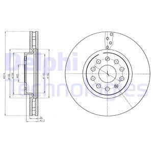 Bremseskive, Framaksel, SEAT ALHAMBRA, ALHAMBRA VAN, TARRACO, SKODA KODIAQ, VW SHARAN, SHARAN VAN, TIGUAN, TIGUAN ALLSPACE, 1K0 615 301A