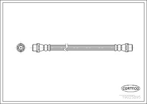 Bremseslange, Bakaksel, AUDI,SKODA,VW, 4D0611775A, 4E0611775F, 8D0611775E