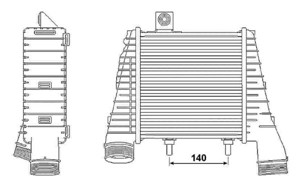 Ladeluftkjøler, Venstre, AUDI A8 D4, 4H0145805J