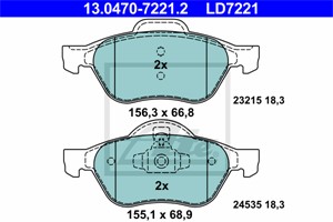 Bremseklosser sett, Framaksel, RENAULT, 41 06 012 37R, 77 01 209 100, 77 01 209 670, 77 11 130 086, 86 71 016 654