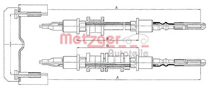 Kabel, parkeringsbremse, Bak, OPEL CALIBRA A, VECTRA A, 522585, 522595, 90374902