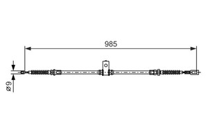 Kabel, parkeringsbremse, Bak, Venstre, NISSAN CABSTAR, NT400 CABSTAR, 36531 MB00D