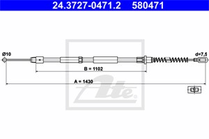 Kabel, parkeringsbremse, Bak, MERCEDES-BENZ SPRINTER 5-t Buss [B906], SPRINTER 5-t Flak/chassi [B906], SPRINTER 5-t Skåp [B906], 906 420