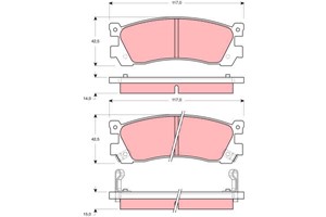 Bremseklosser sett, Bakaksel, MAZDA 929 III, 929 IV, XEDOS 9, HF39-26-48Z A, TA012643Z, TAY22643Z, TAY22648Z, TBY72643Z, TBY72648Z, TCY2
