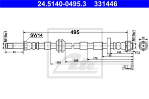 Bremseslange, Foran, AUDI A8 D4, 4H0 611 707 C