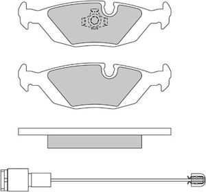 Bremseklosser sett, Bakaksel, BMW 3 [E30], 3 Cabriolet [E30], 3 Touring [E30], 5 [E28], 6 [E24], 7 [E23], 3421 1 153 196, 3421 1 153 913