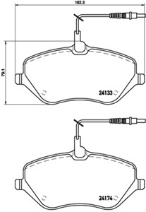 Bremseklosser sett, CITROËN C5 III, C5 Break III, C6, PEUGEOT 407, 407 Coupé, 407 SW, 607, 1611457580, 1617270180, 425278, 425294, 42533