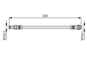 Bremseslange, Bakaksel, Ytre, FORD TRANSIT Buss, TRANSIT Flak/chassi, TRANSIT Skåp, 1438901, 6C11 2282 FA