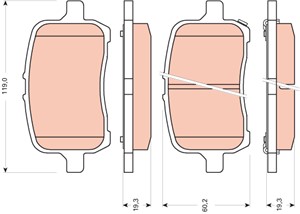 Bremseklosser sett, Framaksel, CHEVROLET HHR, MALIBU, MALIBU Halvkombi, OPEL GT Cabriolet, PONTIAC G6, SOLSTICE Cabriolet, 15243704, 158