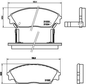 Bremseklosser sett, Framaksel, HONDA, 45022SE0000, 45022SE0010, 45022SE0020, 45022SE0509, 45022SF1000, 45022SF1010, 45022SF1020, 45022SF